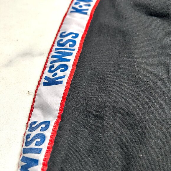 K-Swiss Black Logo Tape Hoodie | Men’s M | Retro Athletic Streetwear 🏁 - Picture 2 of 6